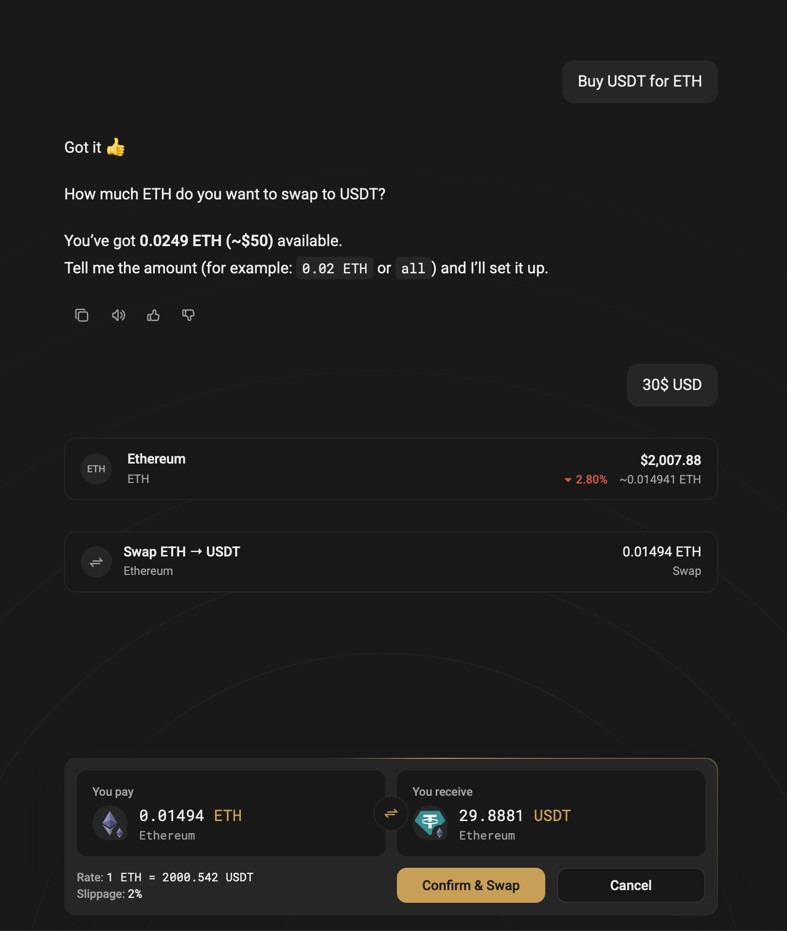 Quant Conversation UI